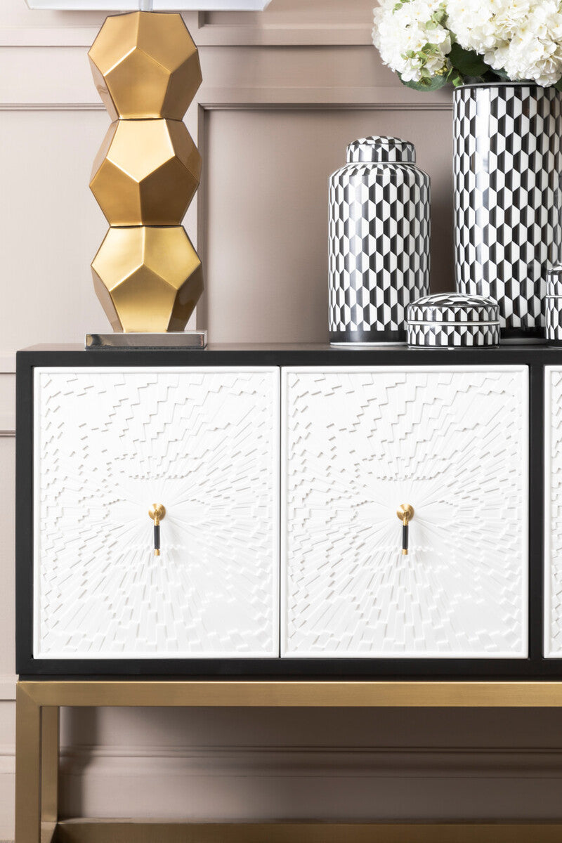 Dumas Black & White Four Door Sideboard