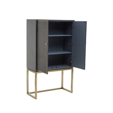 Deskey Shagreen Steel Grey Modern Cabinet