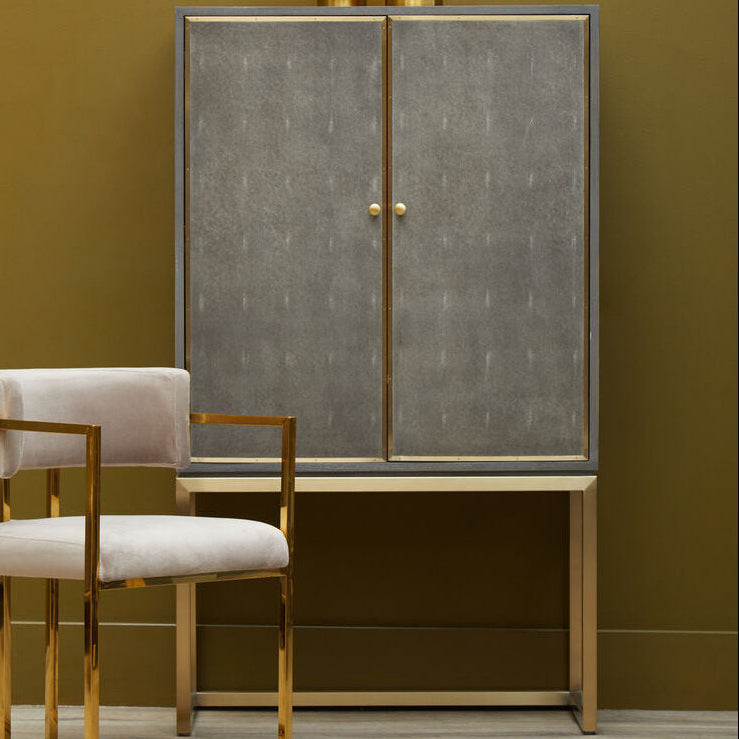 Deskey Shagreen Steel Grey Modern Cabinet