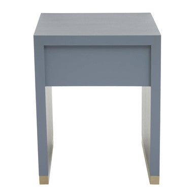 Grey & Gold Metal Base Shagreen 1-Drawer Side Table With Knob Handle, Deskey
