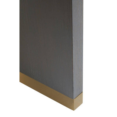 Grey & Gold Metal Base Shagreen 1-Drawer Side Table With Knob Handle, Deskey