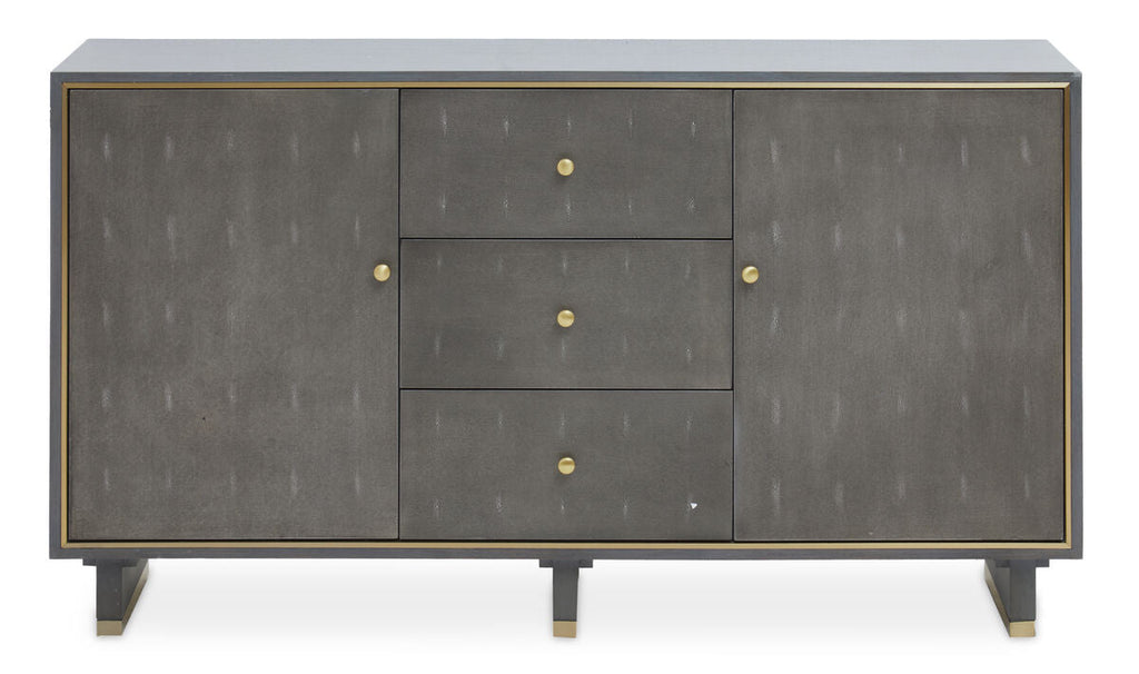 Deskey Grey Shagreen Three Drawer Sideboard