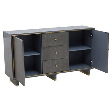 Deskey Grey Shagreen Three Drawer Sideboard