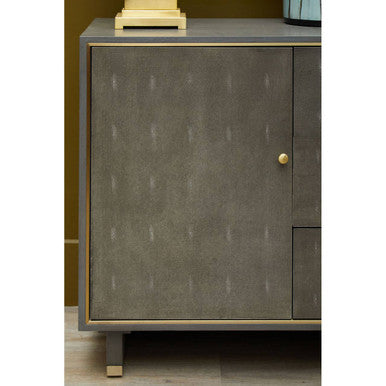 Deskey Grey Shagreen Three Drawer Sideboard