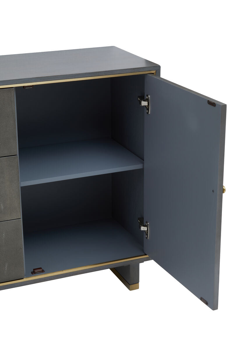 Deskey Grey Shagreen Three Drawer Sideboard