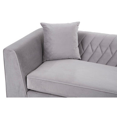 3 Seat Grey Velvet Sofa, Rashika