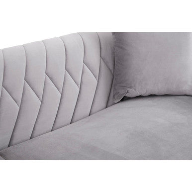 3 Seat Grey Velvet Sofa, Rashika