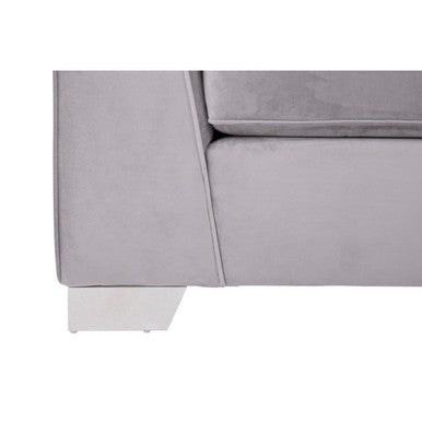 3 Seat Grey Velvet Sofa, Rashika
