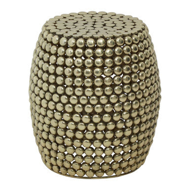 Gold Interlinked Beaded Iron Stool & Side Table, Templar