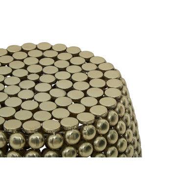 Gold Interlinked Beaded Iron Stool & Side Table, Templar
