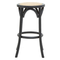 Corso Black & Natural Rattan Stool