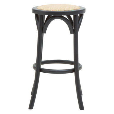 Corso Black & Natural Rattan Stool