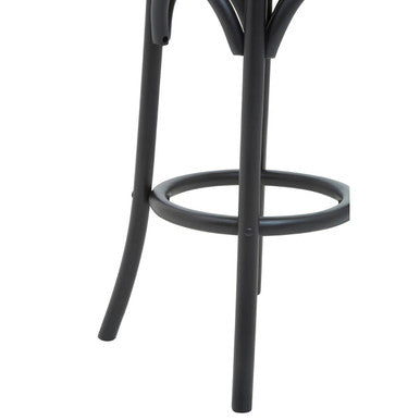 Corso Black & Natural Rattan Stool