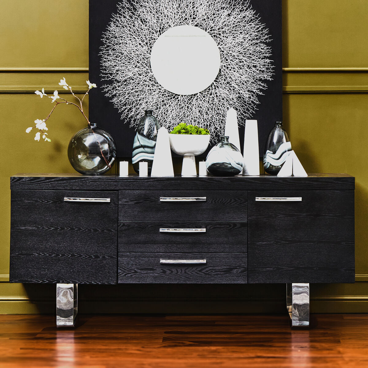 Ulmus Black Industrial Sideboard