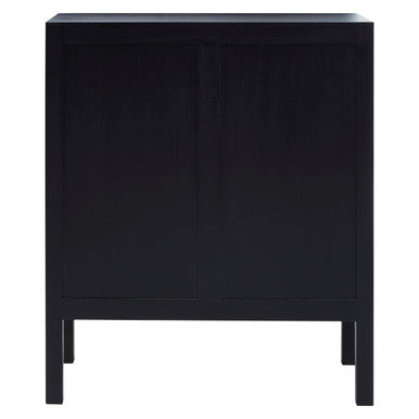 Corso Black Sideboard With Two Rattan Doors