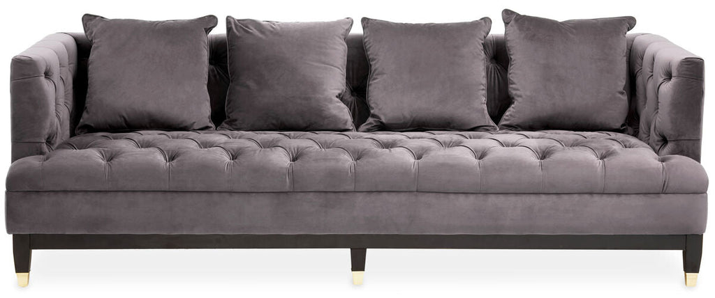 3 Seat Viola Pirate Grey Fabric Sofa, Sefira