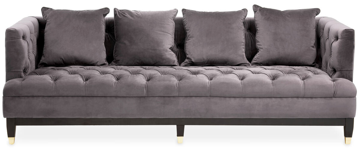 3 Seat Viola Pirate Grey Fabric Sofa, Sefira