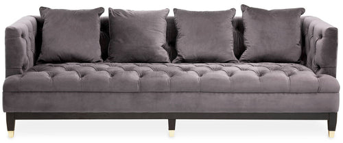 3 Seat Viola Pirate Grey Fabric Sofa, Sefira
