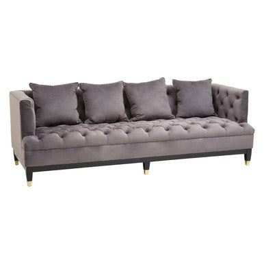 3 Seat Viola Pirate Grey Fabric Sofa, Sefira