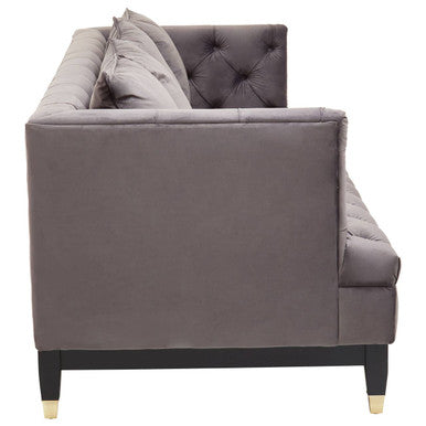 3 Seat Viola Pirate Grey Fabric Sofa, Sefira