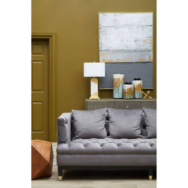 3 Seat Viola Pirate Grey Fabric Sofa, Sefira