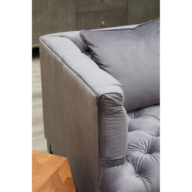 3 Seat Viola Pirate Grey Fabric Sofa, Sefira