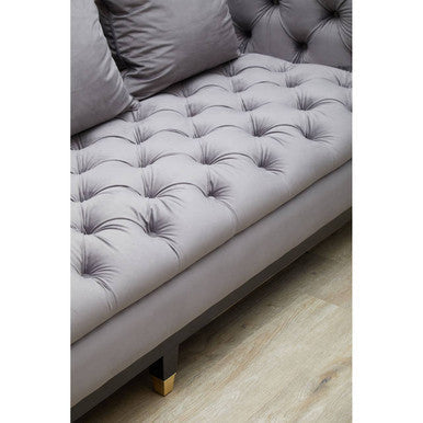 3 Seat Viola Pirate Grey Fabric Sofa, Sefira