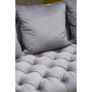3 Seat Viola Pirate Grey Fabric Sofa, Sefira