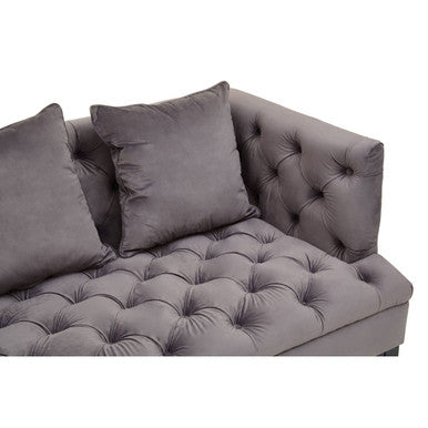 3 Seat Viola Pirate Grey Fabric Sofa, Sefira