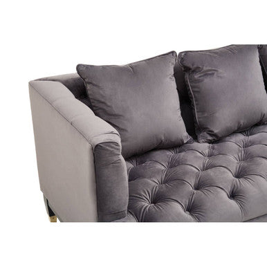 3 Seat Viola Pirate Grey Fabric Sofa, Sefira
