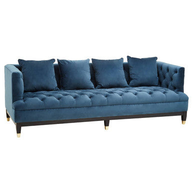 3 Seat Navy Fabric Sofa, Sefira