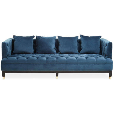 3 Seat Navy Fabric Sofa, Sefira