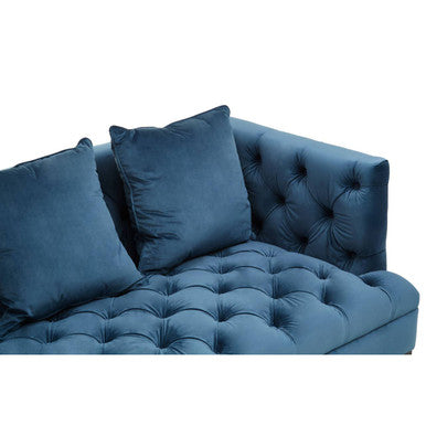 3 Seat Navy Fabric Sofa, Sefira