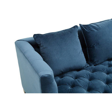 3 Seat Navy Fabric Sofa, Sefira