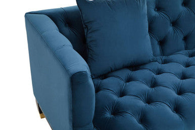 2 Seat Navy Fabric Sofa, Sefira
