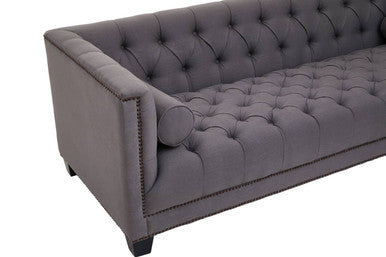 3 Seat Grey Fabric Sofa, Surina