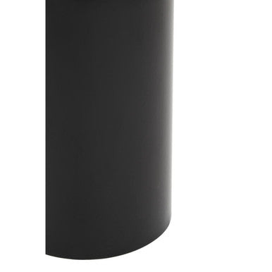 Gold & Black Art Deco Pillar Metal Side Table With Base, Elva