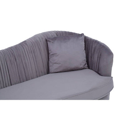 3 Seat Grey Pleated Velvet Sofa, Franza
