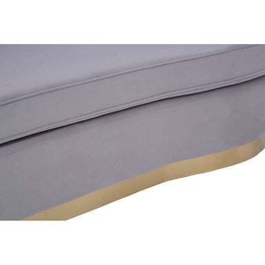 3 Seat Grey Pleated Velvet Sofa, Franza
