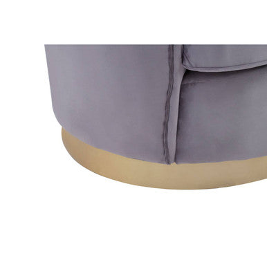 3 Seat Grey Pleated Velvet Sofa, Franza