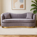 3 Seat Grey Pleated Velvet Sofa, Franza