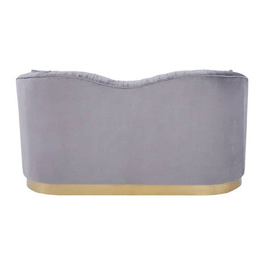2 Seat Grey Pleated Velvet Sofa, Franza