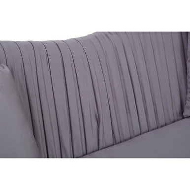2 Seat Grey Pleated Velvet Sofa, Franza