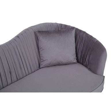 2 Seat Grey Pleated Velvet Sofa, Franza