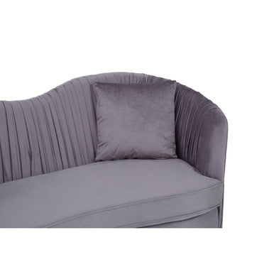 2 Seat Grey Pleated Velvet Sofa, Franza