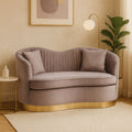 2 Seat Grey Pleated Velvet Sofa, Franza