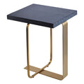 Grey Veined Oak Veneer Top Round Side Table With Metal Stainless Steel Wireframe Base, Lena