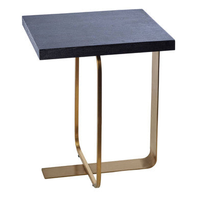 Grey Veined Oak Veneer Top Round Side Table With Metal Stainless Steel Wireframe Base, Lena