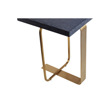 Grey Veined Oak Veneer Top Round Side Table With Metal Stainless Steel Wireframe Base, Lena