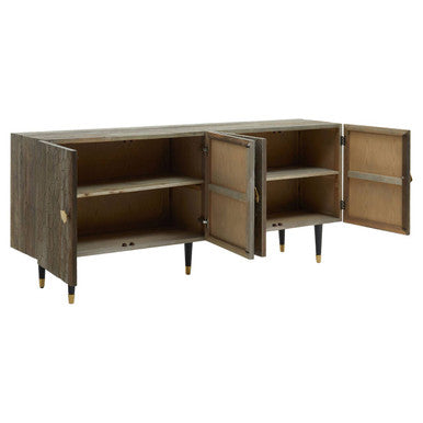 Malay Recycled Elm Wood 4 Door Sideboard